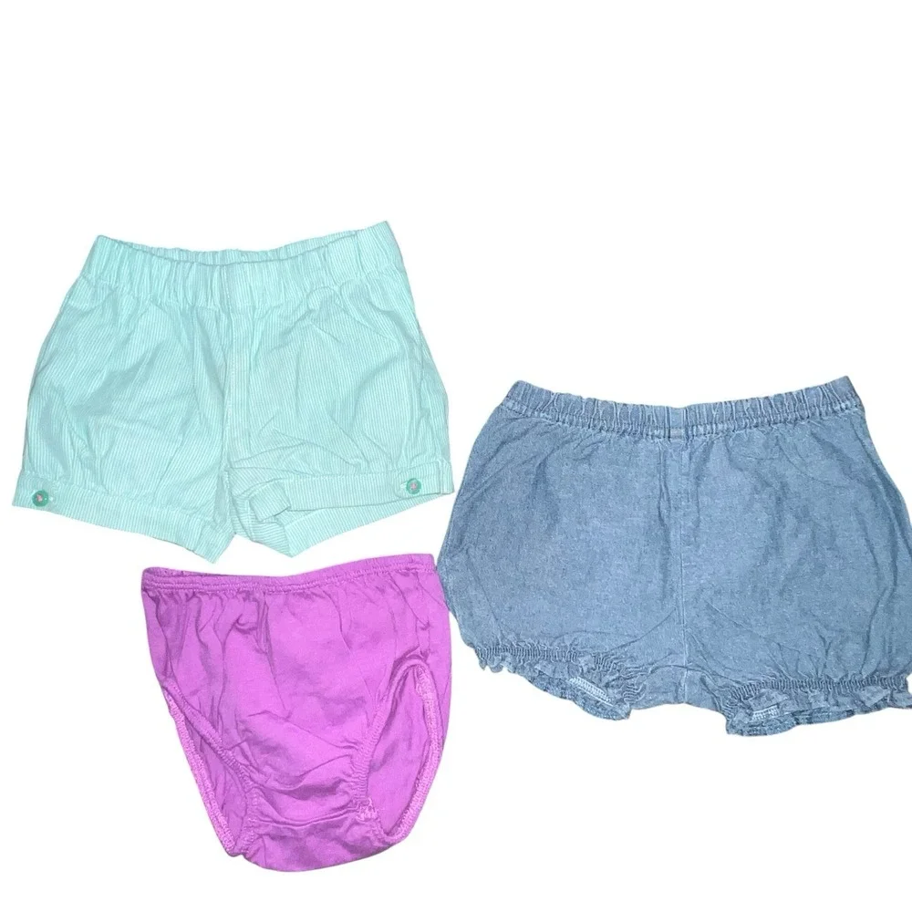 Bundle Of 8 Baby Girls Bottoms‎ Shorts Leggings Size 3M Tutu Summer Denim Sun